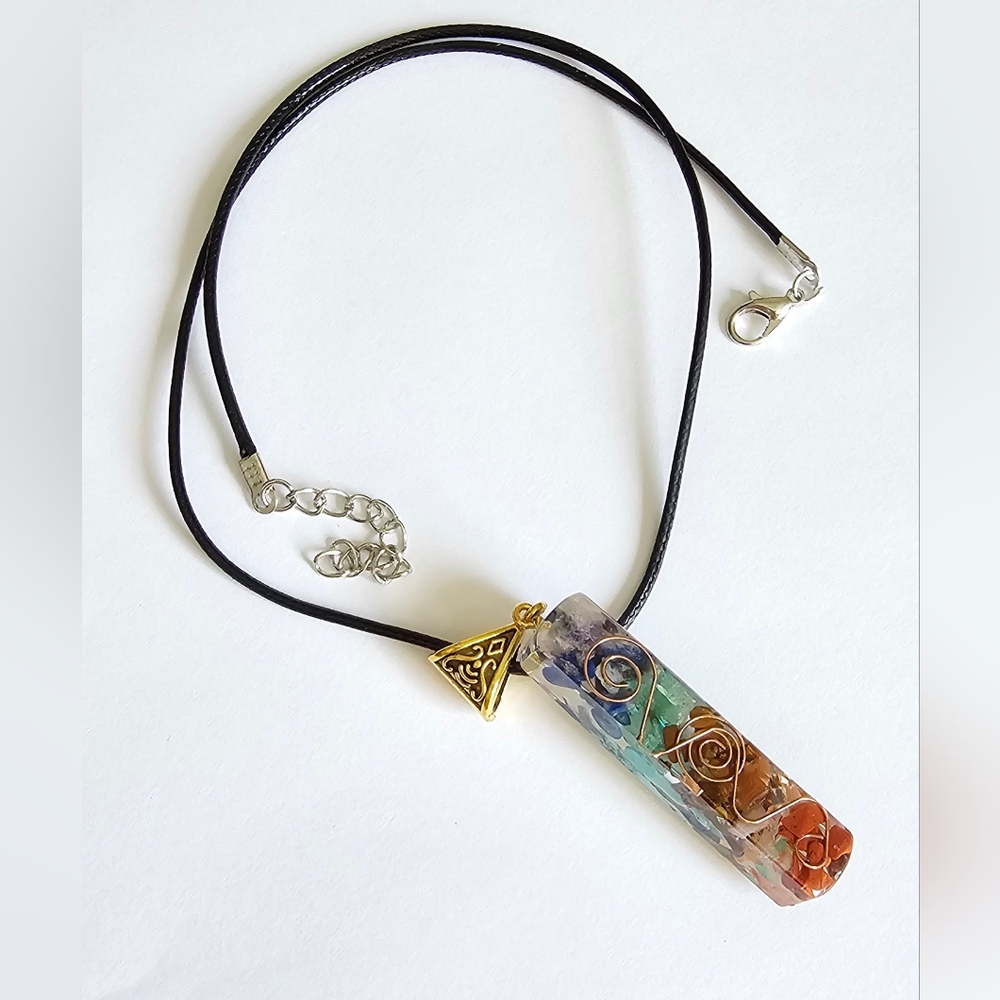 Elegant Multicolor Pendant Necklace with Gold Detail